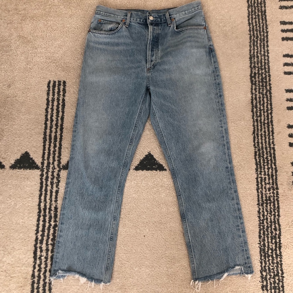 AGOLDE Riley High Rise Straight Crop Jeans - Picture 1 of 12